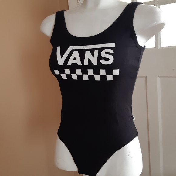 VANS black and white snap up logo sleeveless bodysuit Size small - Picture 7 of 7